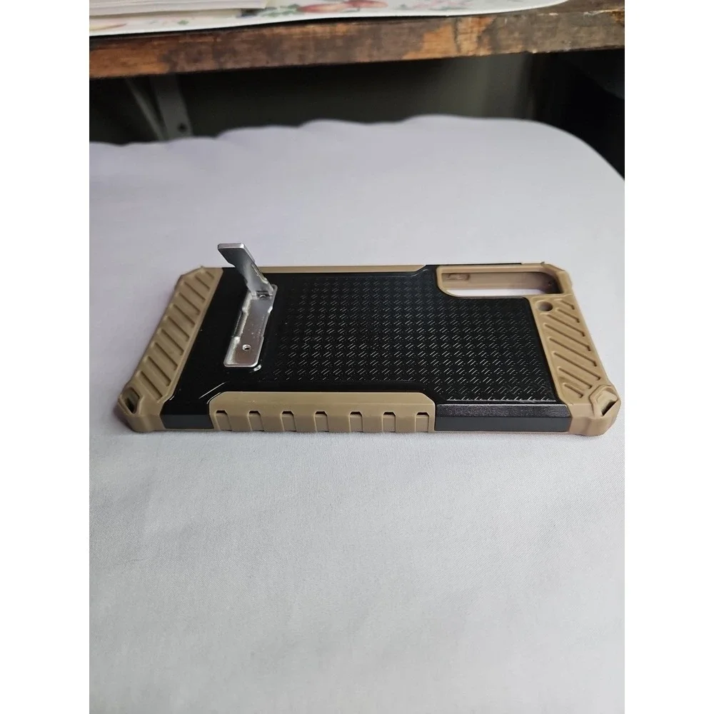 Tri-Shield Rugged Case Metal Stand‎ Samsung S22 Plus Pre-Owned Tan And Black